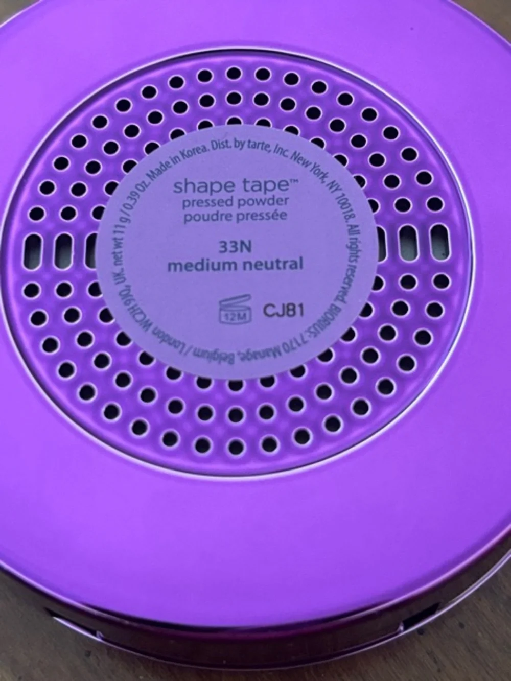 tarte Shape Tape Pressed Powder - shade 33N medium neutral